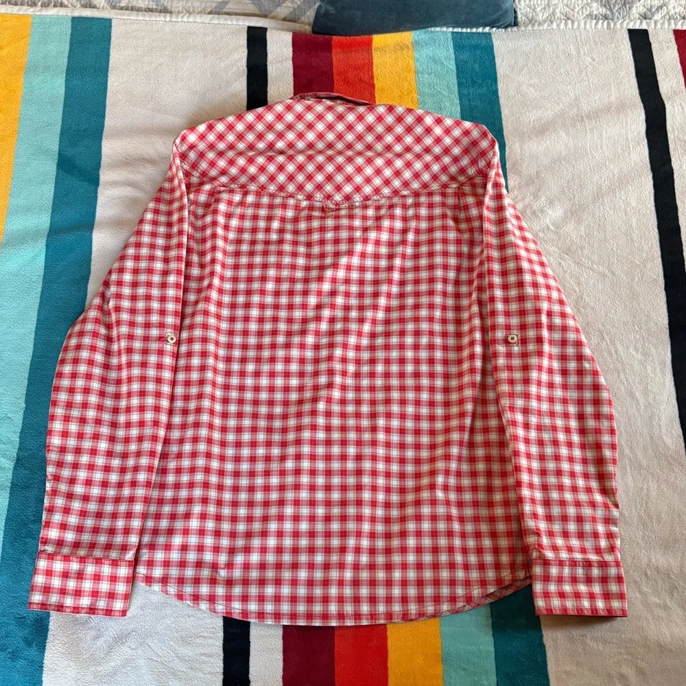 Stio Red and White Plaid Shirt - Picture 5 of 8